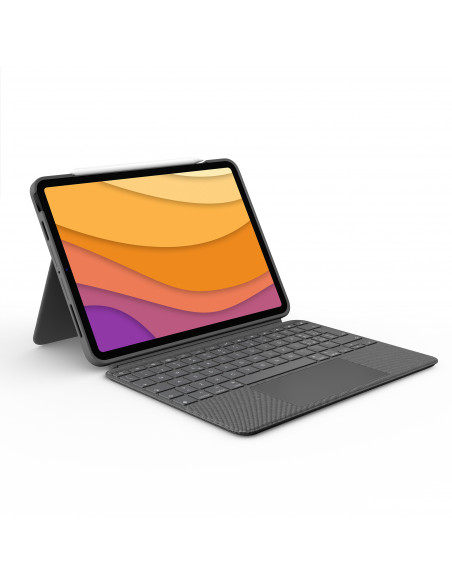 Logitech Combo Touch Custodia con Tastiera per iPad Air (4. gen - 2020) - Tastiera Retroilluminata Rimovibile, Trackpad Click-An