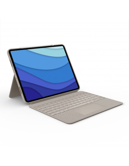 Logitech Combo Touch Custodia con Tastiera per iPad Pro 12,9 pollici (5a gen - 2021) - Tastiera Retroilluminata Rimovibile, Trac