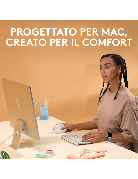 Logitech Lift for Mac mouse Ufficio Mano destra RF senza fili + Bluetooth Ottico 4000 DPI