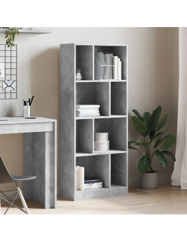 Libreria Grigio Cemento 57x28,5x141 cm in Legno Multistrato