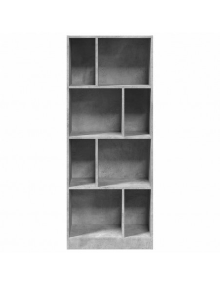Libreria Grigio Cemento 57x28,5x141 cm in Legno Multistrato