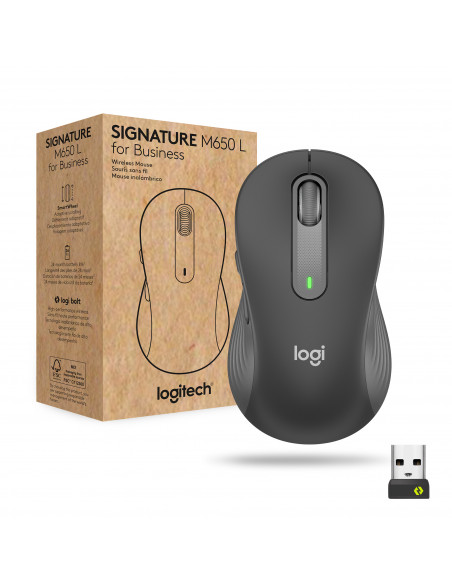 Logitech Signature M650 for Business mouse Ufficio Mano destra RF senza fili + Bluetooth Ottico 4000 DPI