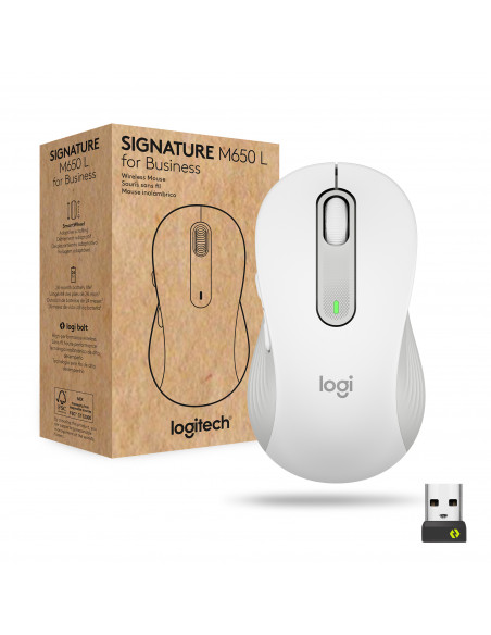 Logitech Signature M650 for Business mouse Ufficio Mano destra RF senza fili + Bluetooth Ottico 4000 DPI