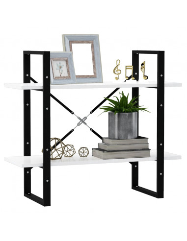 Libreria a 2 Ripiani Bianca 80x30x70 cm in Legno Multistrato