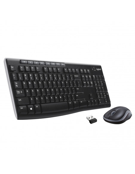 Logitech Wireless Combo MK270 tastiera Mouse incluso Casa RF Wireless QWERTY US International Nero, Argento