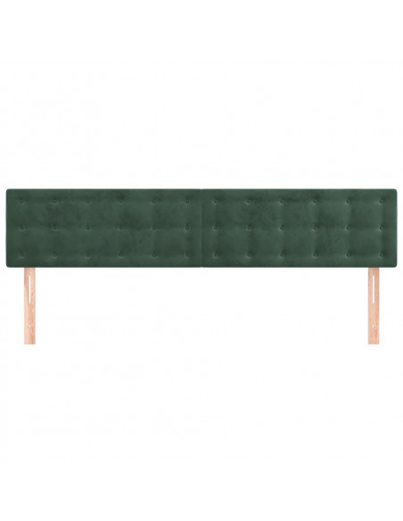 Testiere 2 pz Verde Scuro 100x5x78/88 cm in Velluto