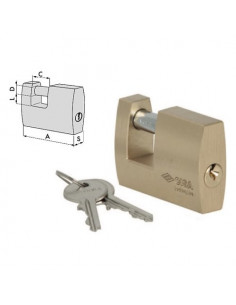 Lucchetto Cisa 121610700 LOCKING LINE Ottone spazzolato Ottone spazzol