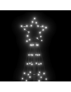 Luce Albero di Natale con Picchetti 220LED Bianco Freddo 180cm