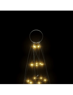 Luce Albero di Natale su Pennone 200LED Bianco Caldo 180cm