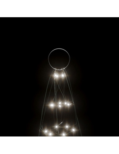 Luce Albero di Natale su Pennone 200LED Bianco Freddo 180cm