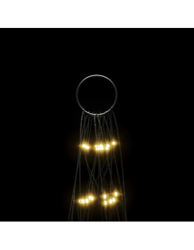 Luce Albero di Natale su Pennone 550LED Bianco Caldo 300cm