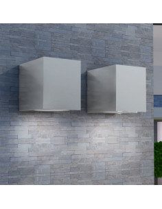 Luce da Parete per Esterno a Cubo 2 pz