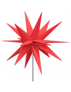 Luci di Natale con Picchi e LED 3 pz Pieghevoli Rosse 57 cm