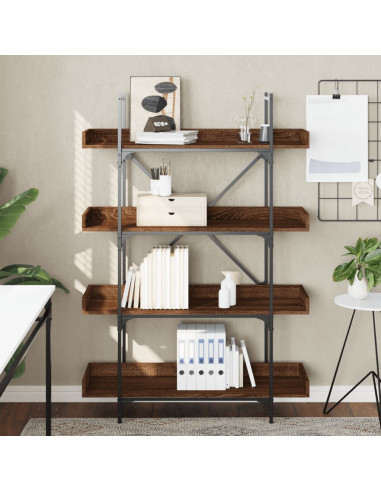 Libreria 4Ripiani Rovere Marrone 100x33x145,5 Legno Multistrato