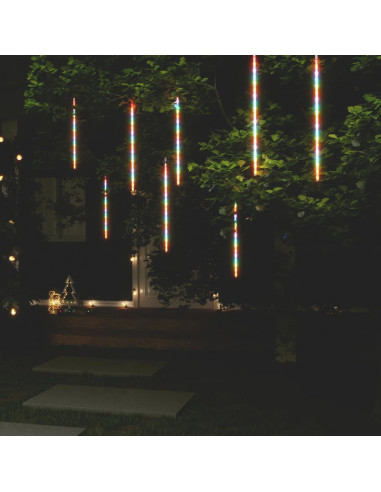 Luci Meteoriche 8 pz 50 cm Colorate 288 LED Interni Esterni