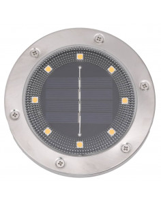 Luci Solari da Terra con Picchetti da Esterno 12pz Bianco Caldo