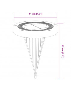 Luci Solari da Terra con Picchetti da Esterno 4pz Bianco Caldo