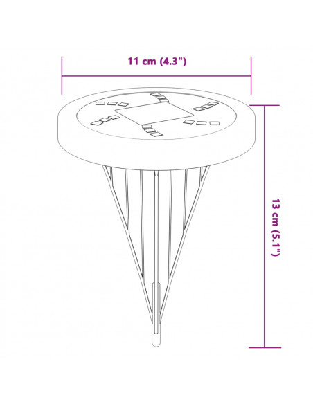 Luci Solari da Terra con Picchetti da Esterno 4pz Bianco Caldo