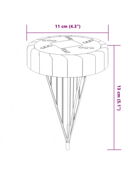 Luci Solari da Terra con Picchetti da Esterno 4pz Bianco Caldo