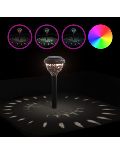 Luci Solari per Percorsi con Picchetti 4 pz Bianco Caldo ed RGB