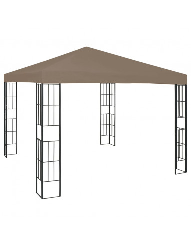 Gazebo con Luci a Stringa LED 3x3 m Grigio Talpa