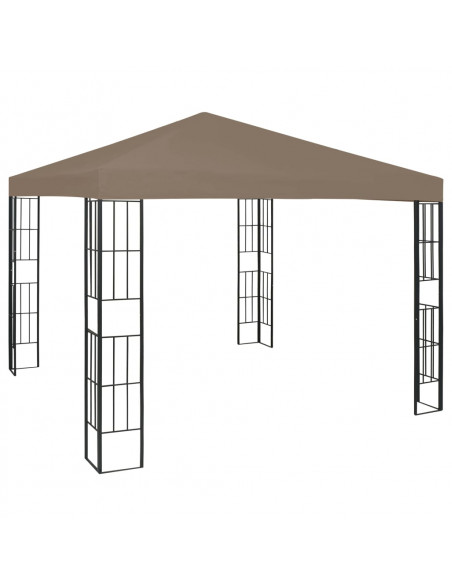 Gazebo con Luci a Stringa LED 3x3 m Grigio Talpa