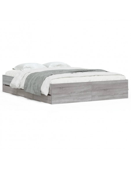 Giroletto Cassetti Grigio Sonoma 150x200 cm Legno Multistrato