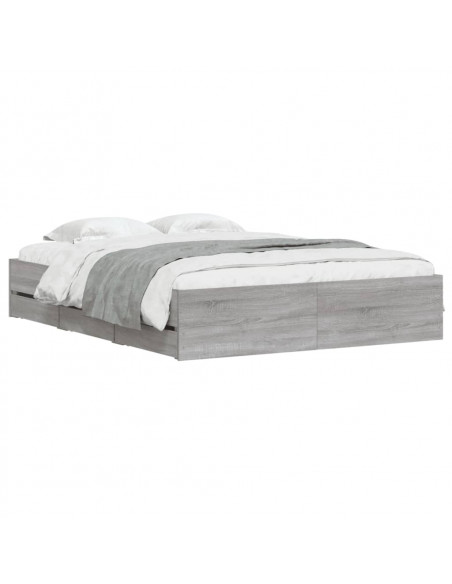 Giroletto Cassetti Grigio Sonoma 150x200 cm Legno Multistrato