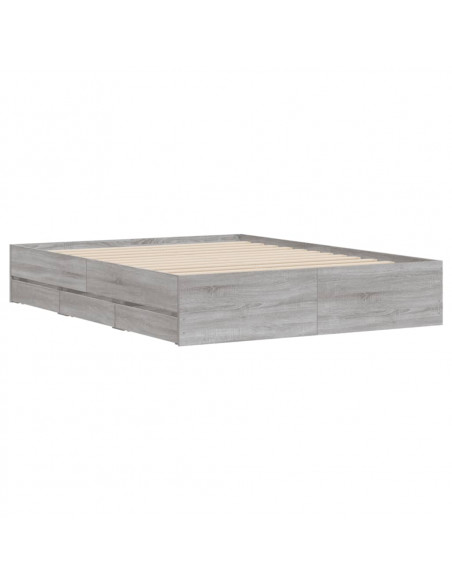Giroletto Cassetti Grigio Sonoma 150x200 cm Legno Multistrato