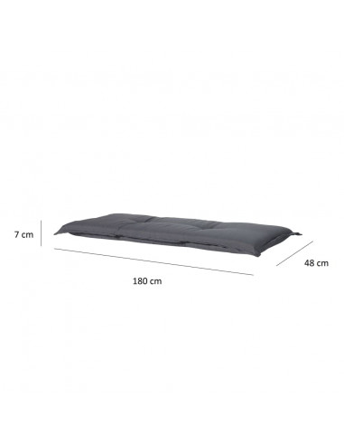 Madison Cuscino per Panche Panama 180x48 cm Grigio