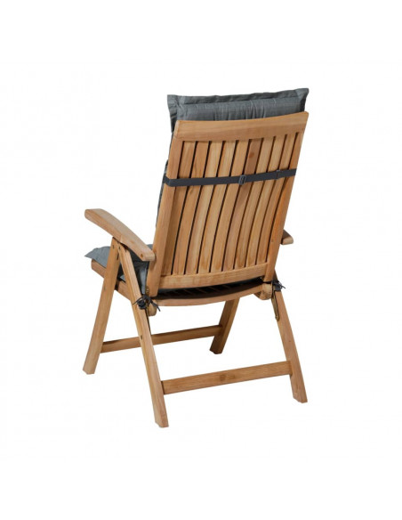 Madison Cuscino Sedia con Schienale Alto Basic 123x50 cm Grigio