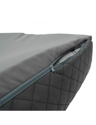 Madison Letto per Cani Skai Check 80x67x22 cm Grigio