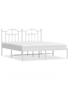 Giroletto con Testiera Metallo Bianco 180x200 cm 2