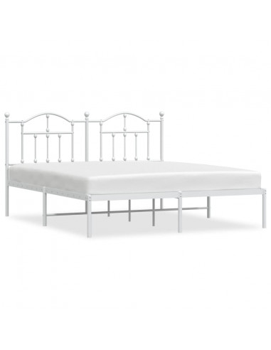 Giroletto con Testiera Metallo Bianco 180x200 cm