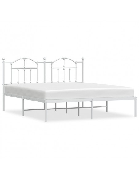 Giroletto con Testiera Metallo Bianco 180x200 cm