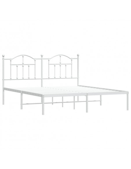Giroletto con Testiera Metallo Bianco 180x200 cm