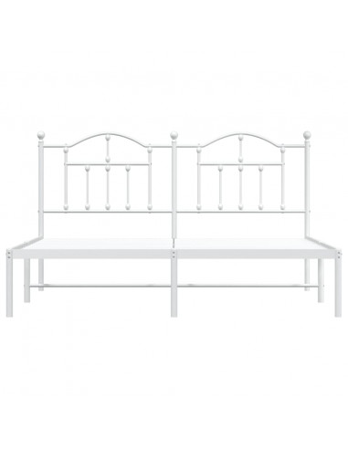 Giroletto con Testiera Metallo Bianco 180x200 cm