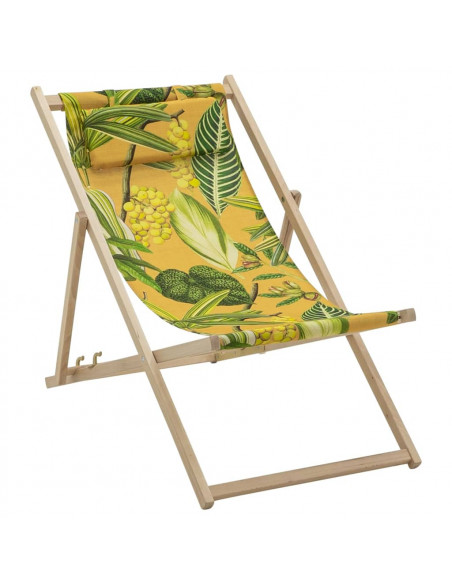 Madison Sedia da Spiaggia in Legno La Grave 55x90x87 cm Gialla