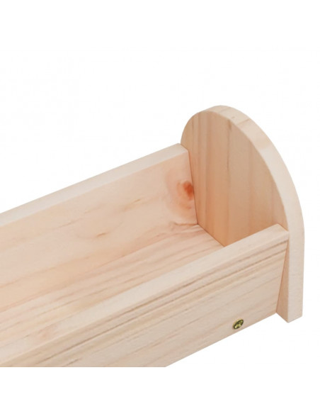 Mangiatoia per Conigli 28x10x10 cm in Legno Massello di Abete