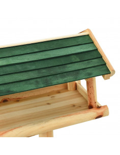 Mangiatoia Uccelli con Supporto 37x28x100 cm in Legno Abete
