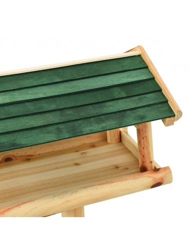 Mangiatoia Uccelli con Supporto 37x28x100 cm in Legno Abete