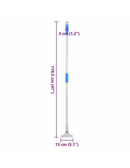 Manici per Tergipavimento 119,5cm in Acciaio e Plastica