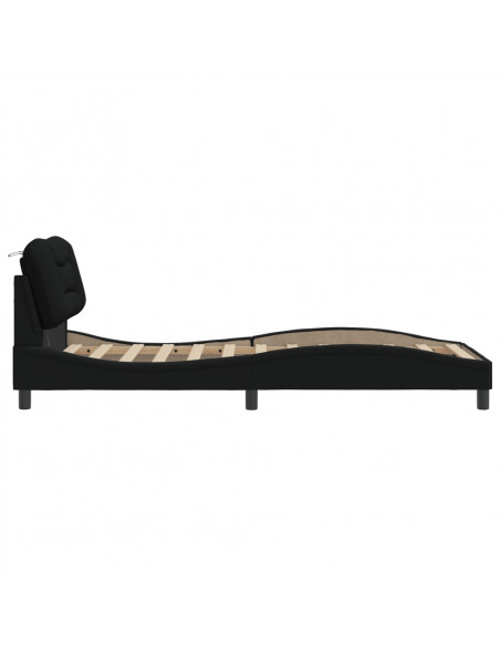 Giroletto con Luci LED Nero 90x190 cm in Tessuto