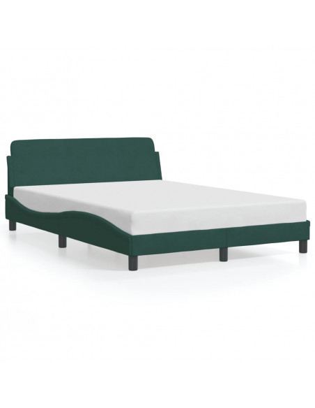 Giroletto con Testiera Verde Scuro 140x190 cm in Velluto
