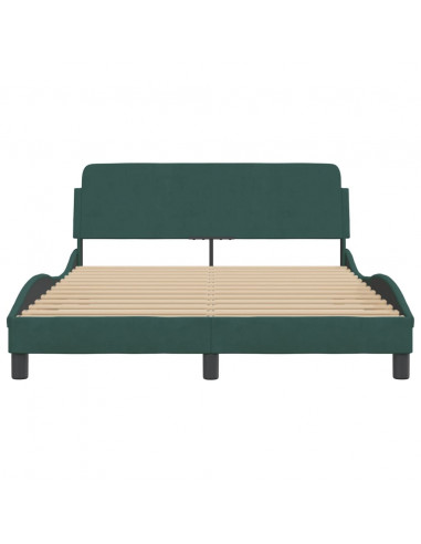 Giroletto con Testiera Verde Scuro 140x190 cm in Velluto