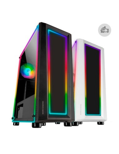 MARSGAMING CASE MID TOWER MC-ART BLACK DUAL GLASS DRAWING ART SYST. 12CM FR