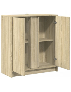 Credenza con LED Rovere Sonoma 77x34x85 cm in Legno Multistrato 2
