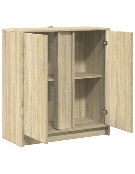 Credenza con LED Rovere Sonoma 77x34x85 cm in Legno Multistrato