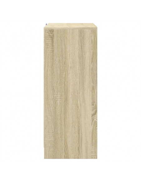 Credenza con LED Rovere Sonoma 77x34x85 cm in Legno Multistrato