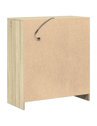 Credenza con LED Rovere Sonoma 77x34x85 cm in Legno Multistrato